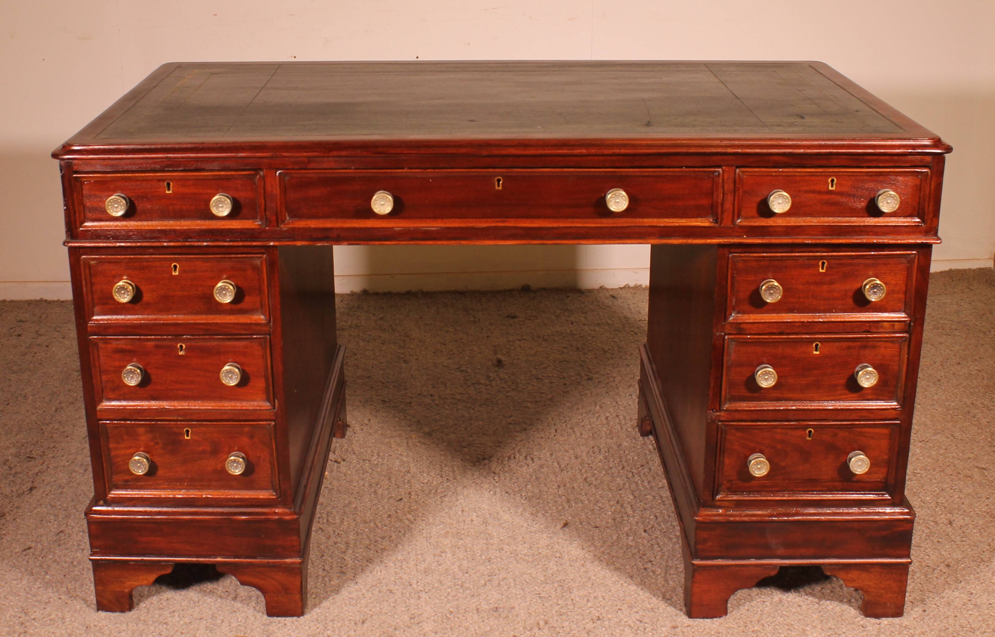 Small Desk with Drawers in Mahogany, 19th Century