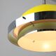 Space-age italian yellow and chrome metal pendant lamp, 1970s