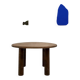 Table ronde années 50 constructiviste noyer