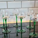 6 Alsace wine glasses art deco decor polished glass