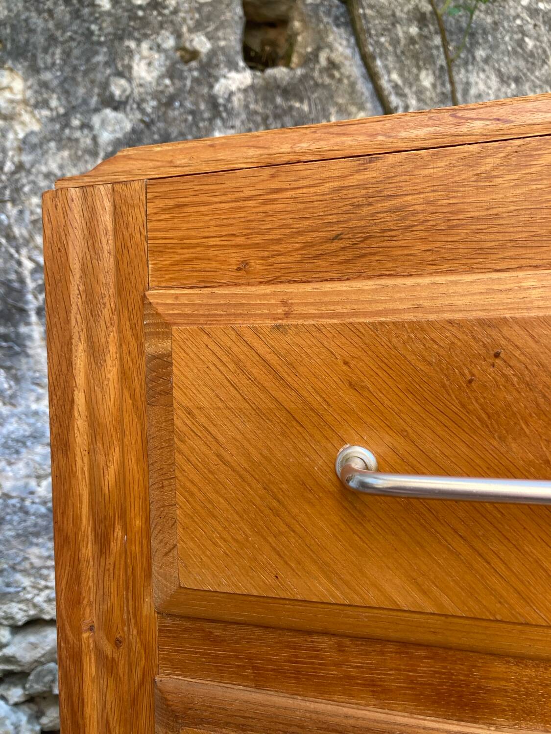 Vintage chest of drawers with compass feet