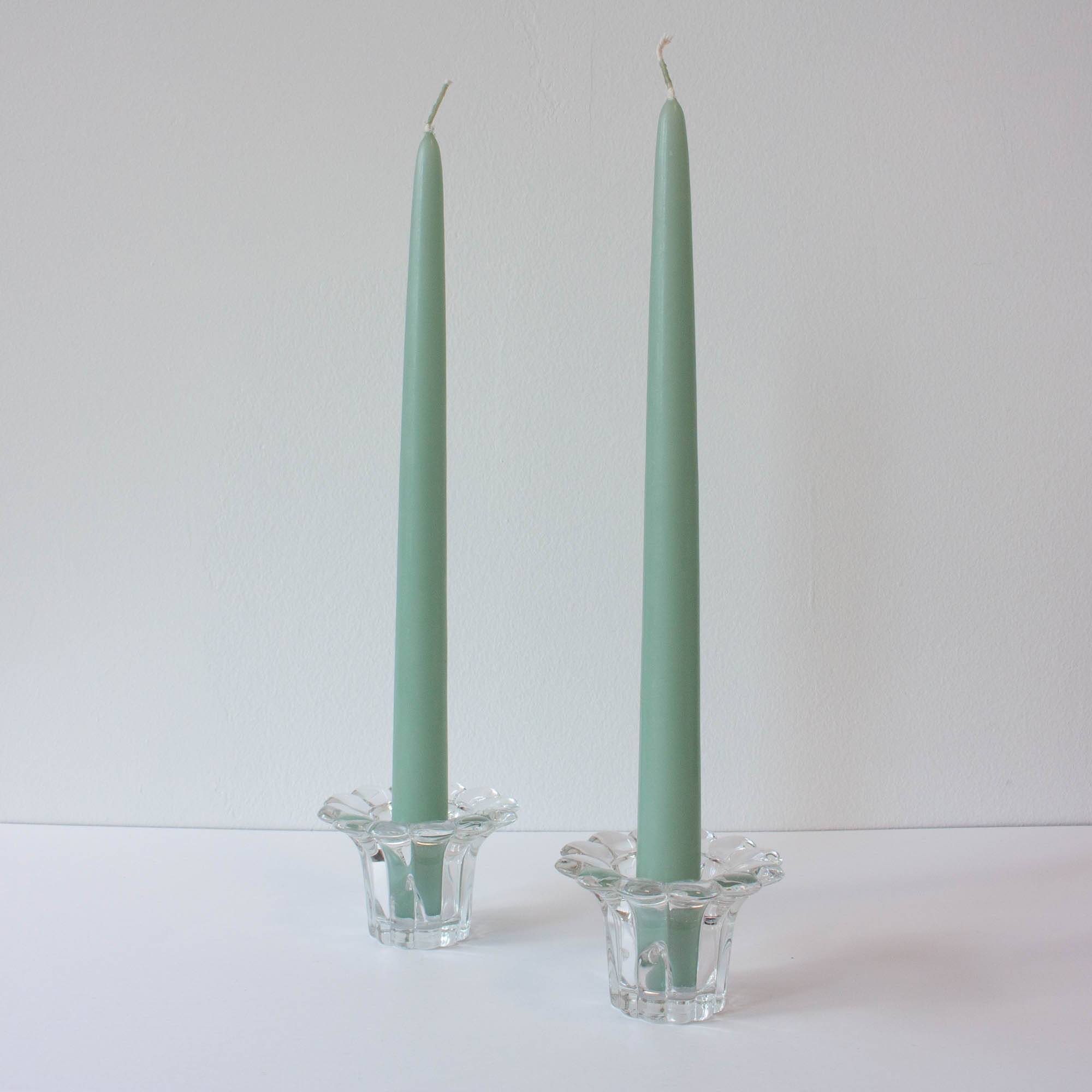 Vintage 1980s Reims-Style Glass Candle Holders