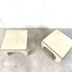 Pair of travertine and brass coffee tables, 1970s