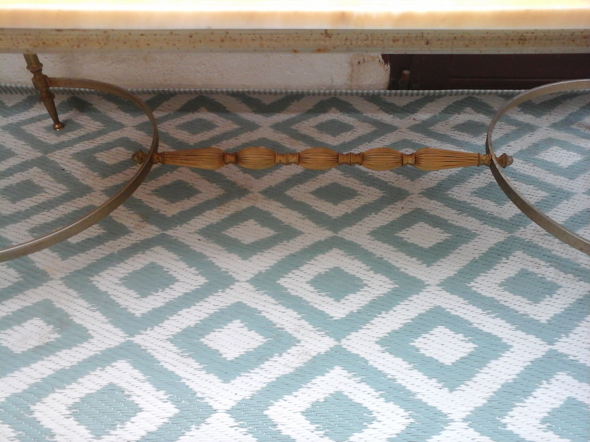 Marble and brass coffee table