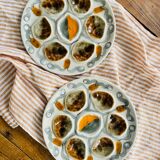 Set of 2 vintage oyster plates MBFA Pornic Amphitrite France