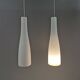 Hanging lamps in handmade/mouth-blown white Murano glass, Italy 1990s