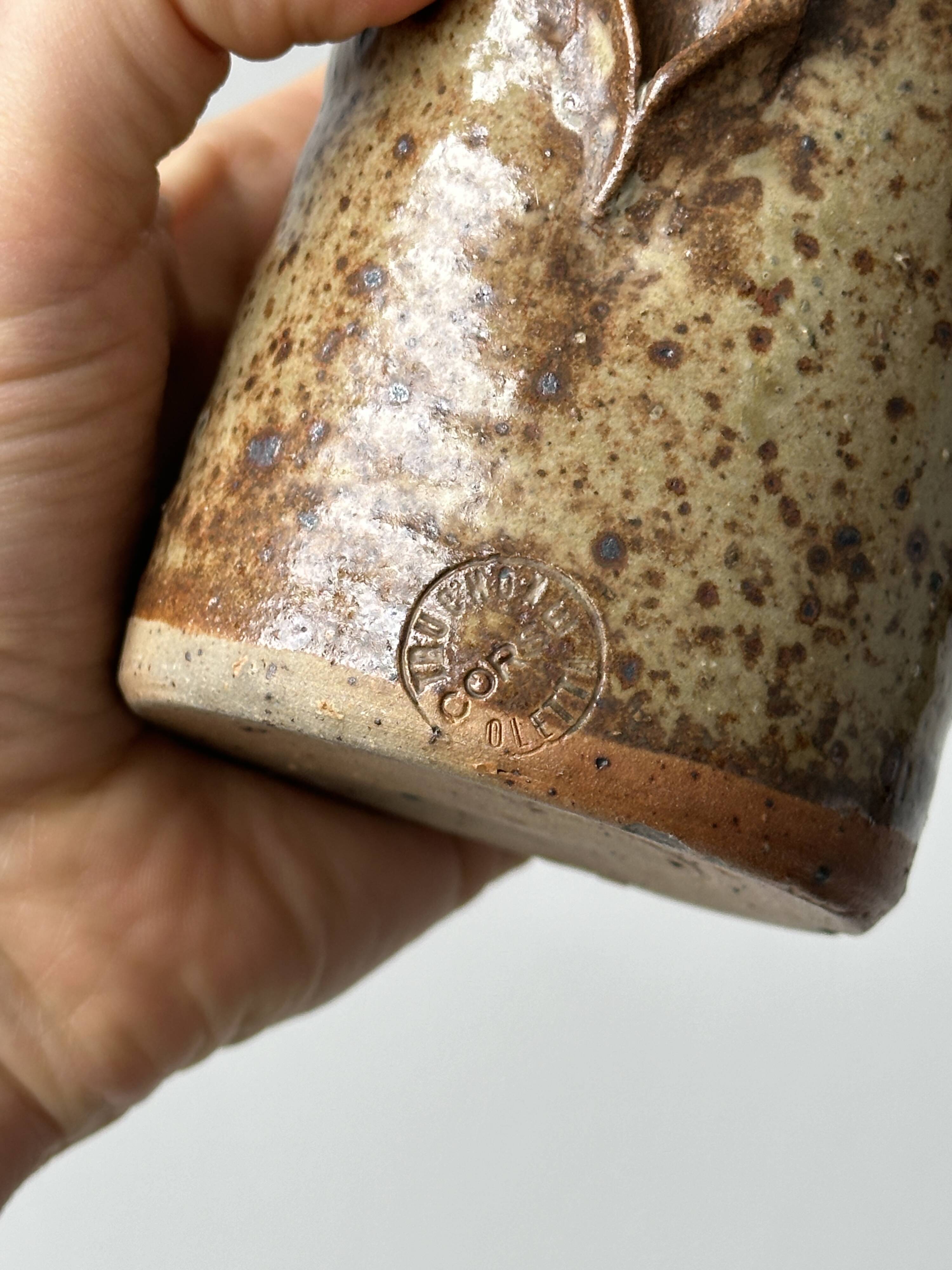 Pyrite ceramic stoneware pitcher signed Truchon Oletta Corse