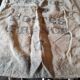 Vintage postal bag trade object of La Poste in mixed-race canvas burlap