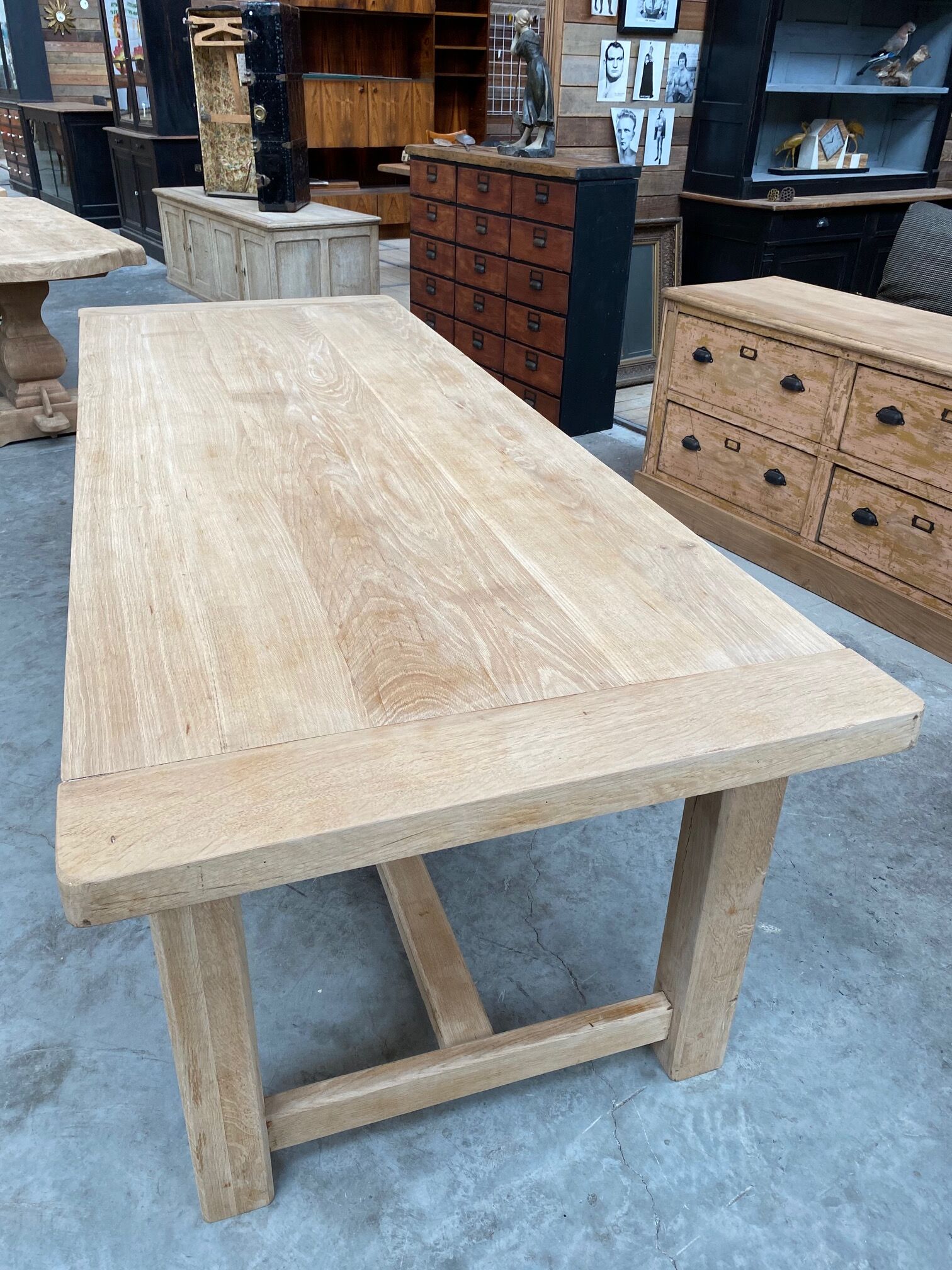 Large oak farm table