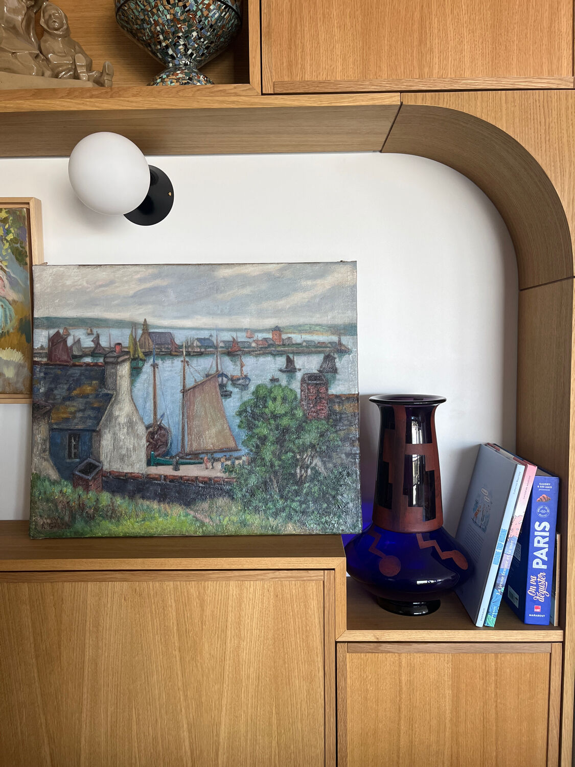 The port of Camaret, oil on canvas signed Henry Gaulet