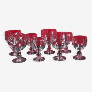 Set de 2 fois 4 verres (vin & eau) de style louis philippe 14 et 16,5 cm