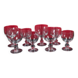 Set of 2 x 4 glasses (wine & water) louis philippe style 14 and 16.5 cm
