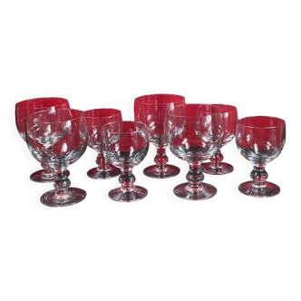 Set de 2 fois 4 verres (vin & eau) de style louis philippe 14 et 16,5 cm