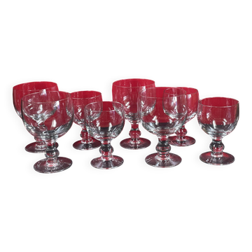 Set of 2 x 4 glasses (wine & water) louis philippe style 14 and 16.5 cm