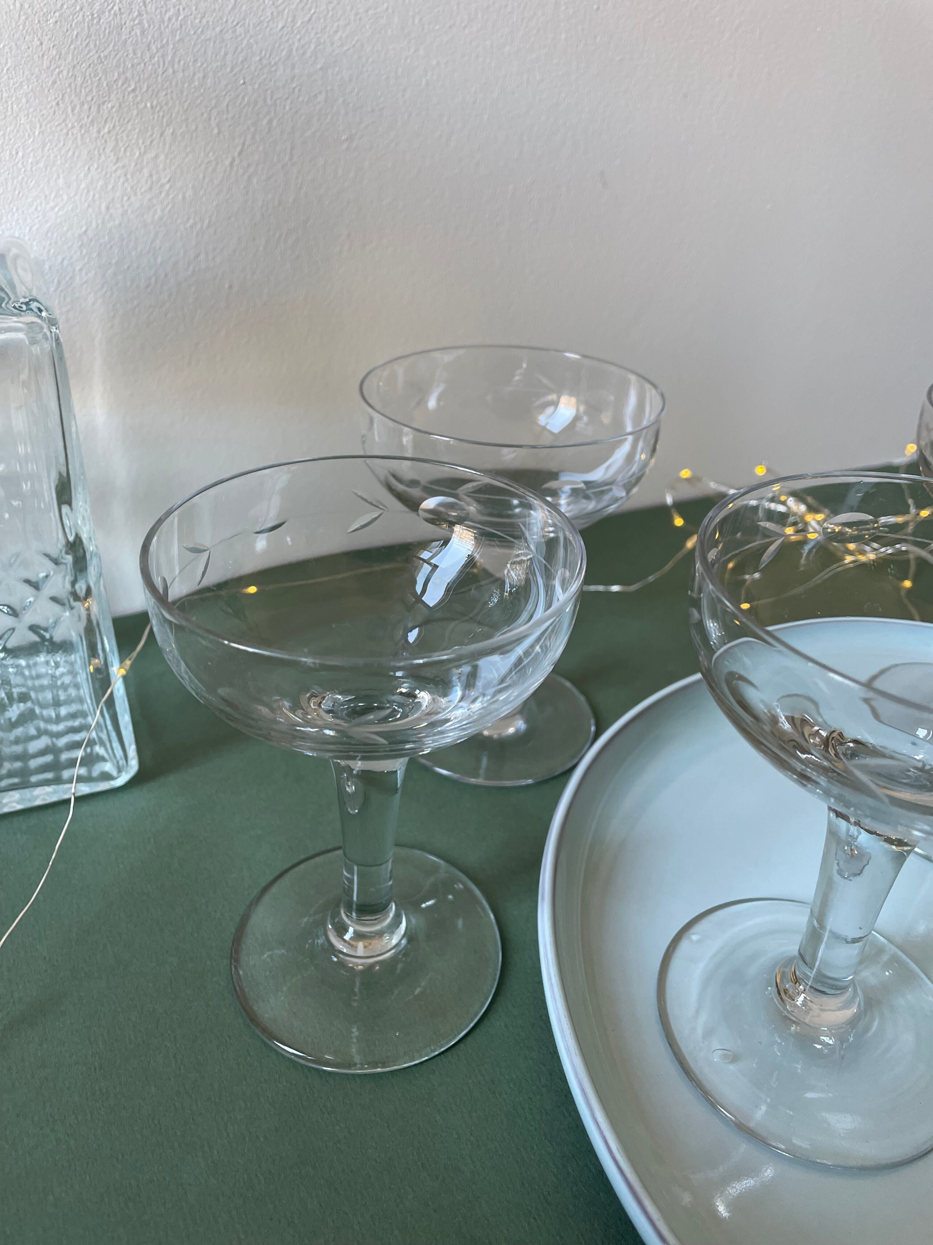 Crystal champagne glasses
