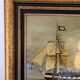 Marine, Frigate with tricolour, oil on canvas signed Madon