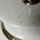 Ivory crackled earthenware lamp, in the style of vintage Le Dauphin.