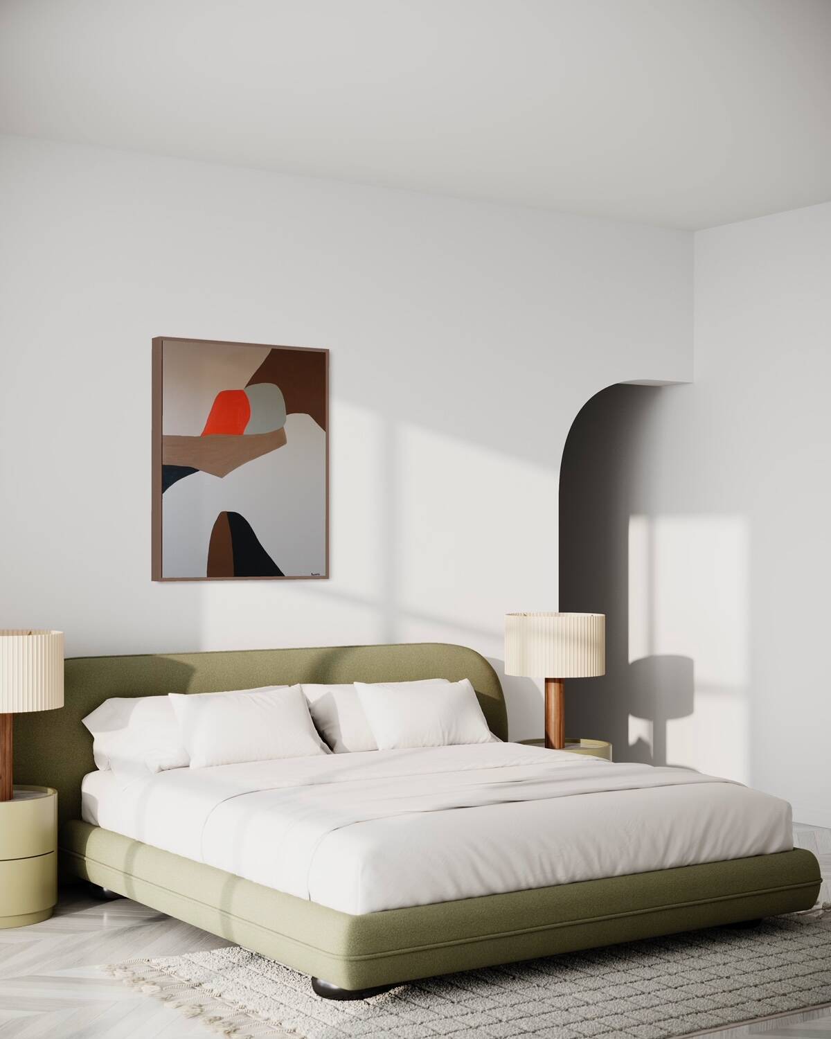 Abstract minimalist couple "in your arms" 100x80cm