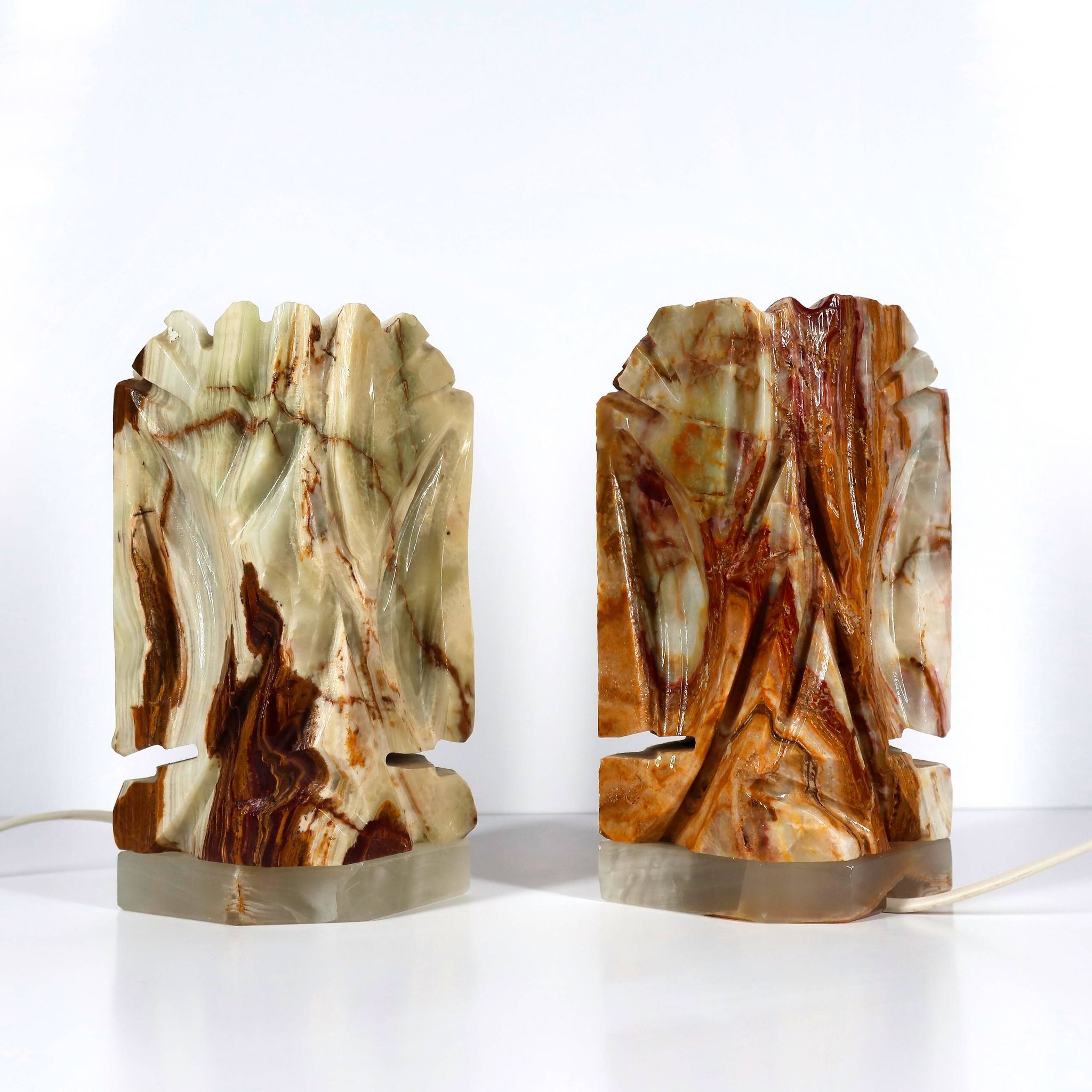 Paire de lampes de chevet en onyx