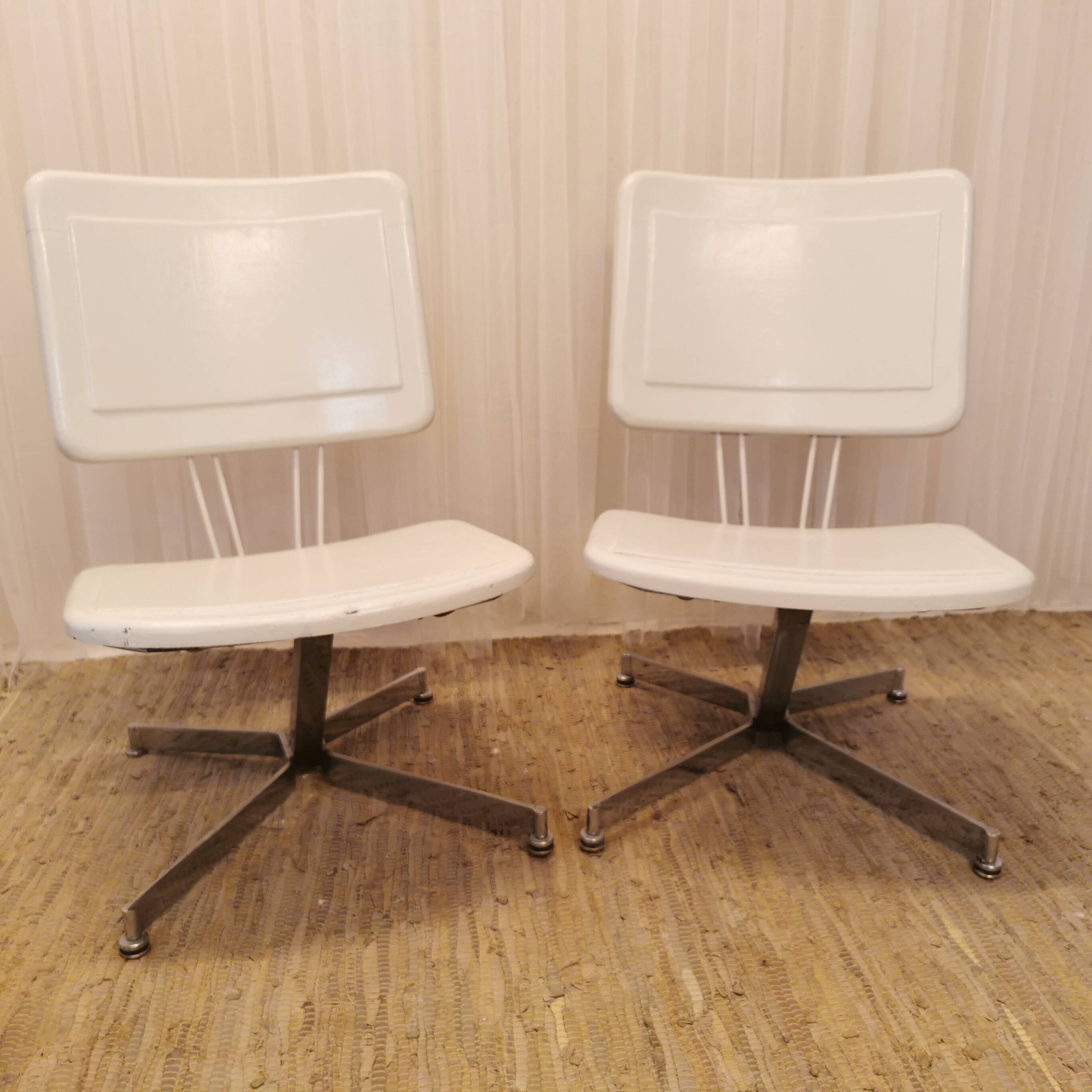 Pair of low armchairs