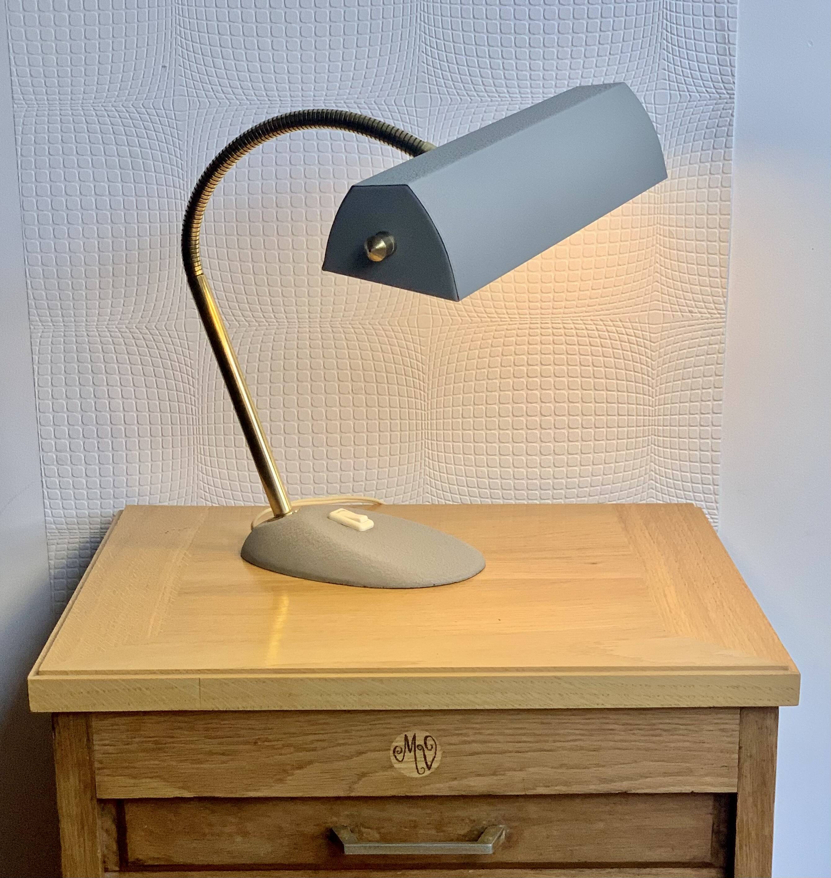Industrial Aluminor notary banker type desk lamp