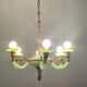 Art Deco Italian Green Opaline Glass Light Pendant