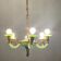 Art Deco Italian Green Opaline Glass Light Pendant