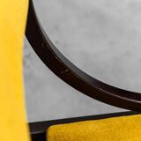 Set 6 chaises tissu jaune bois 1960s vintage modernisme