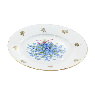 Plat en porcelaine myosotis