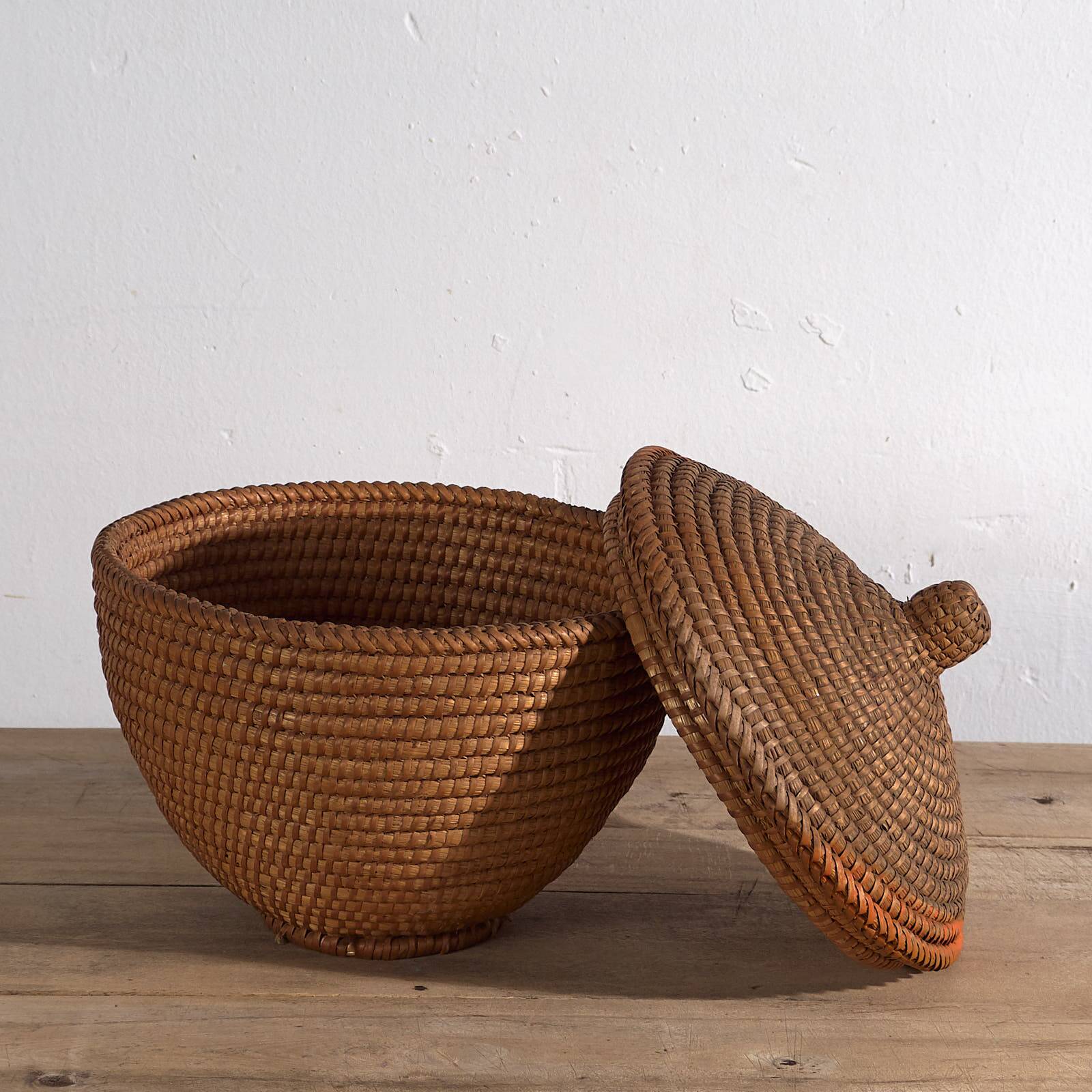 Antique woven rattan basket (c.1920)