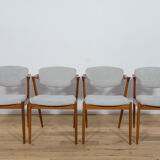 Mid Century Teak Model 42 Dining Chairs by Kai Kristiansen for Schou Andersen, 1960s, Set of 4