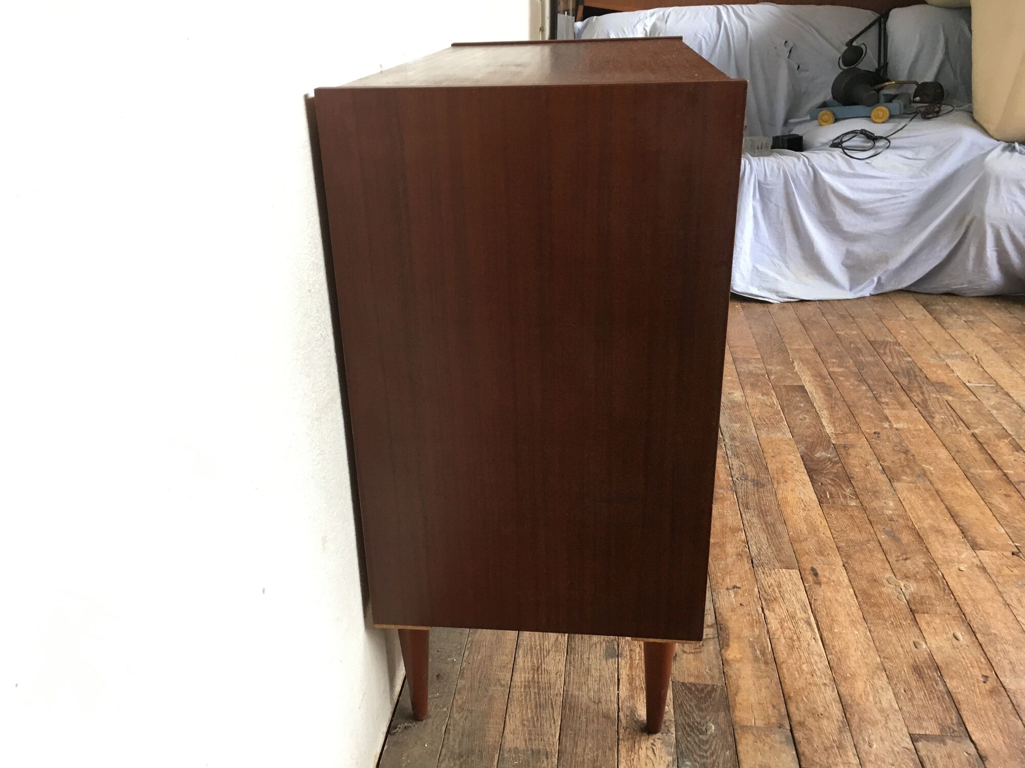 Chest of drawers semainier rag maker vintage wood bubinga 1950