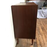 Chest of drawers semainier rag maker vintage wood bubinga 1950