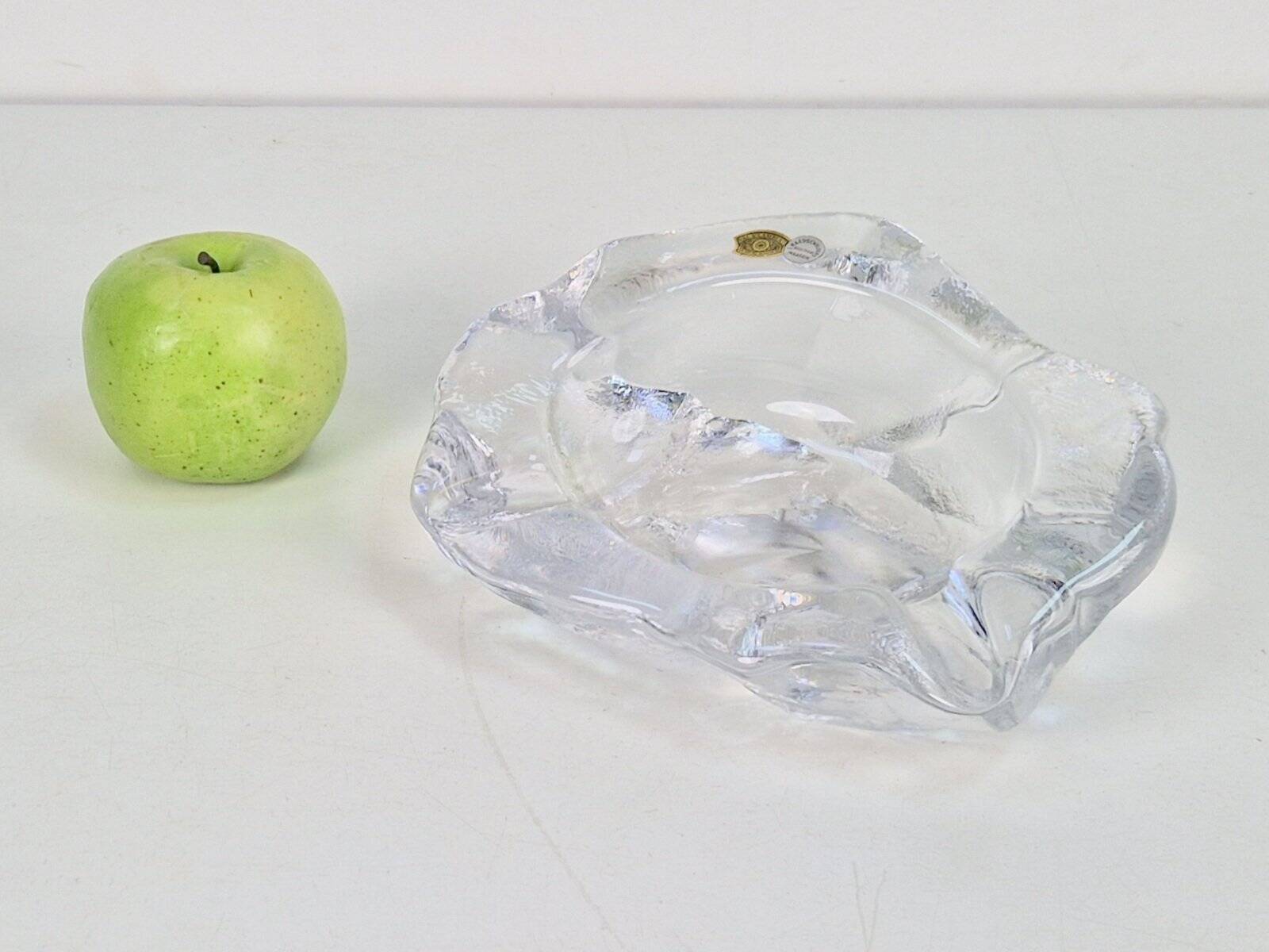 Vintage Brutalist Ice Glass Ashtray from Val Saint Lambert, 1960s