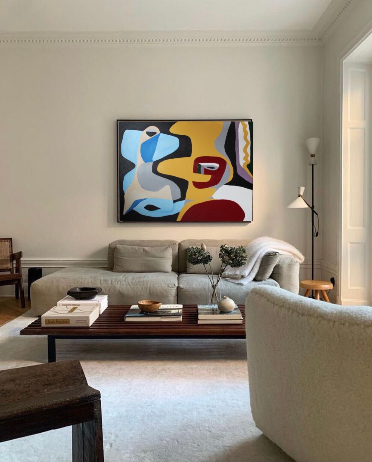 Peinture unique colorée, d'après Le Corbusier