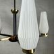 Vintage brass/opaline pendant lamp