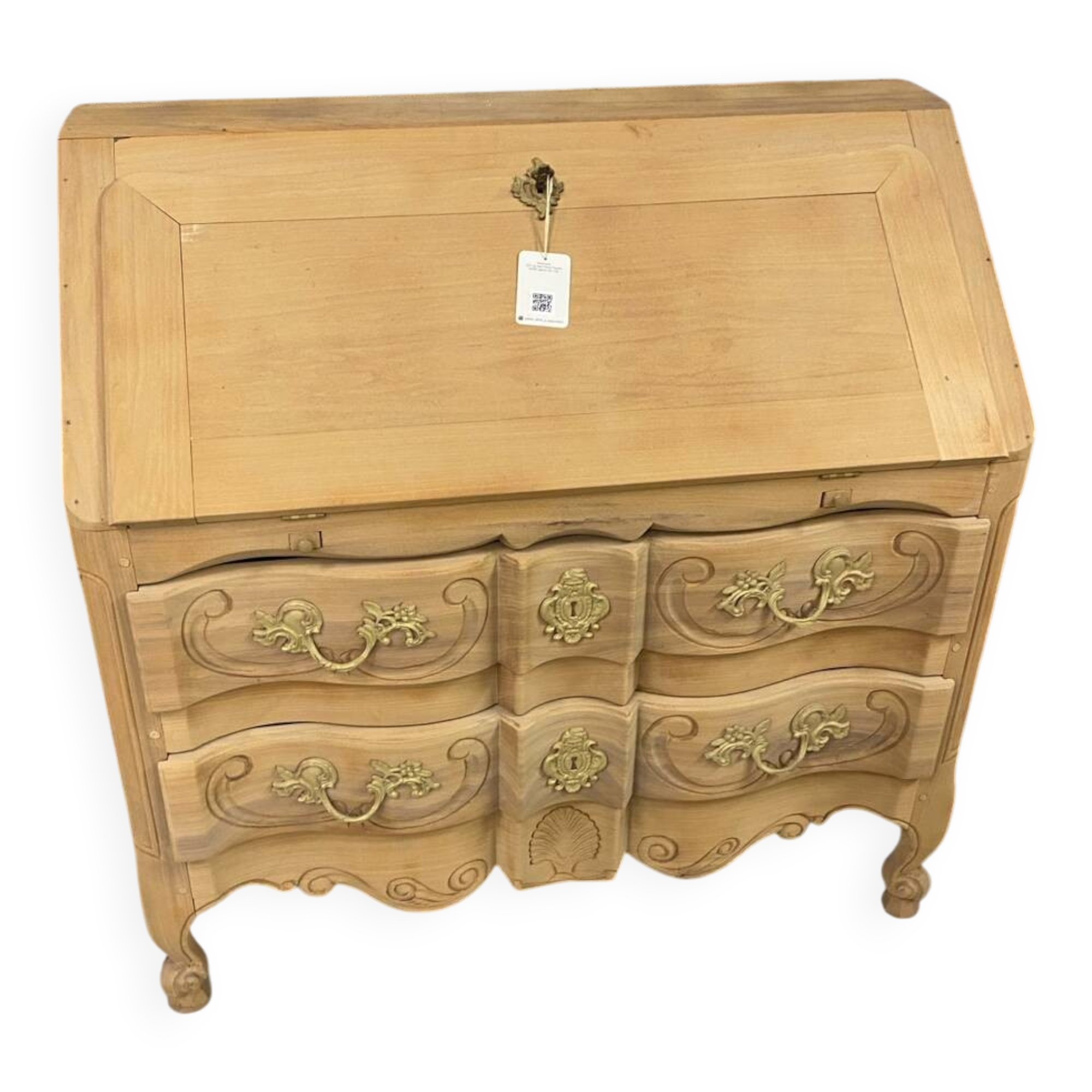 Louis XV secretary in raw wood