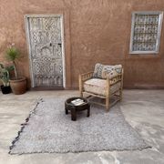 Moroccan Boucherouite rug white - 193 x 177 cm