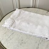 Old pillowcase in linen and openwork cotton early twentieth century