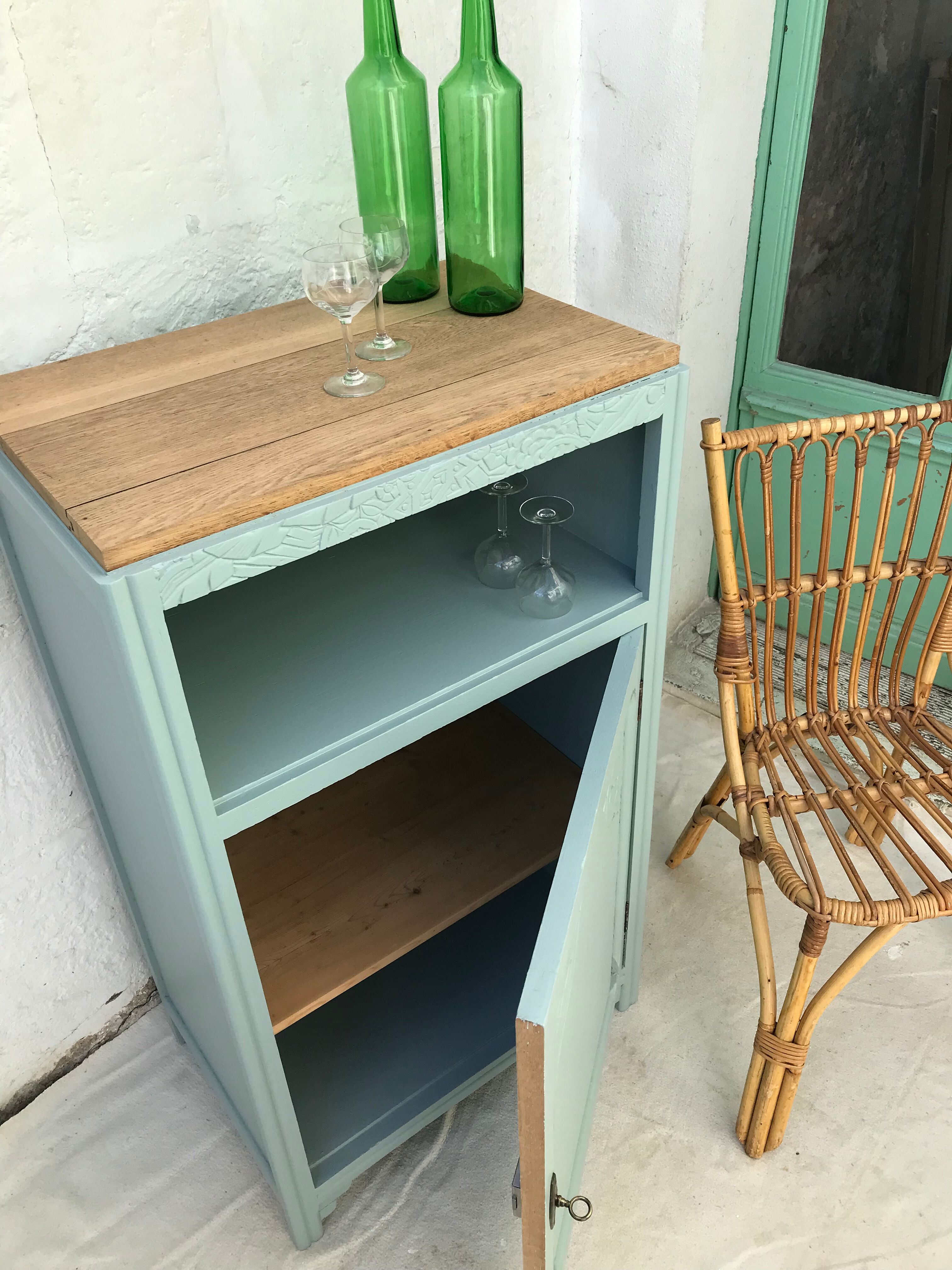 Art Deco sideboard 1 door Almond Green from Ressources