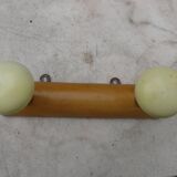 50s wall-mounted wooden coat rack with 2 hooks