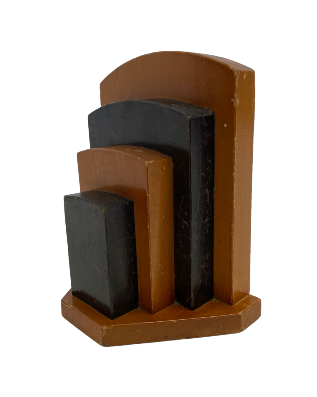 Art Deco bookends wood minimalist design set