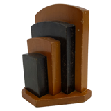 Art Deco bookends wood minimalist design set