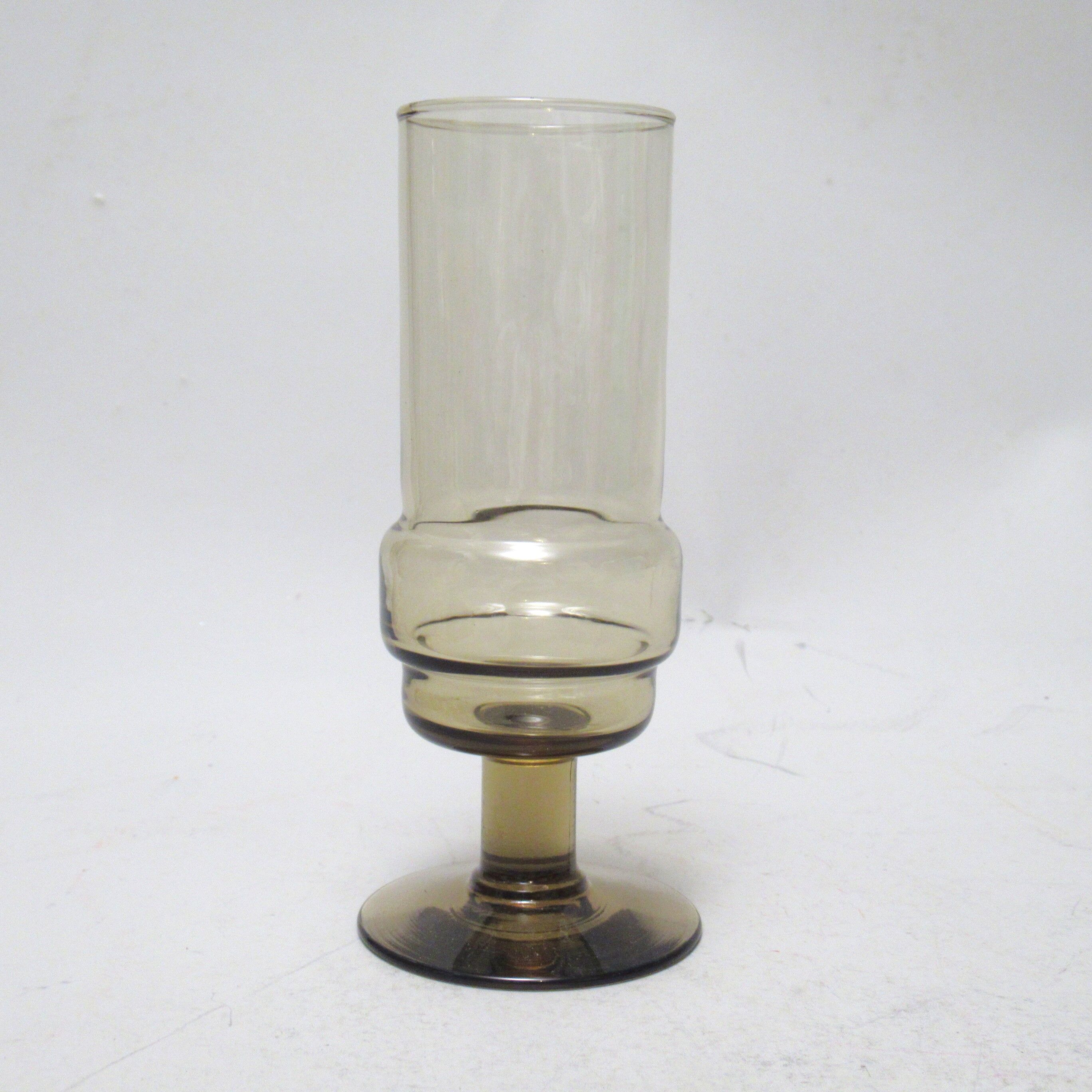 Six glasses of smoked glass 70s