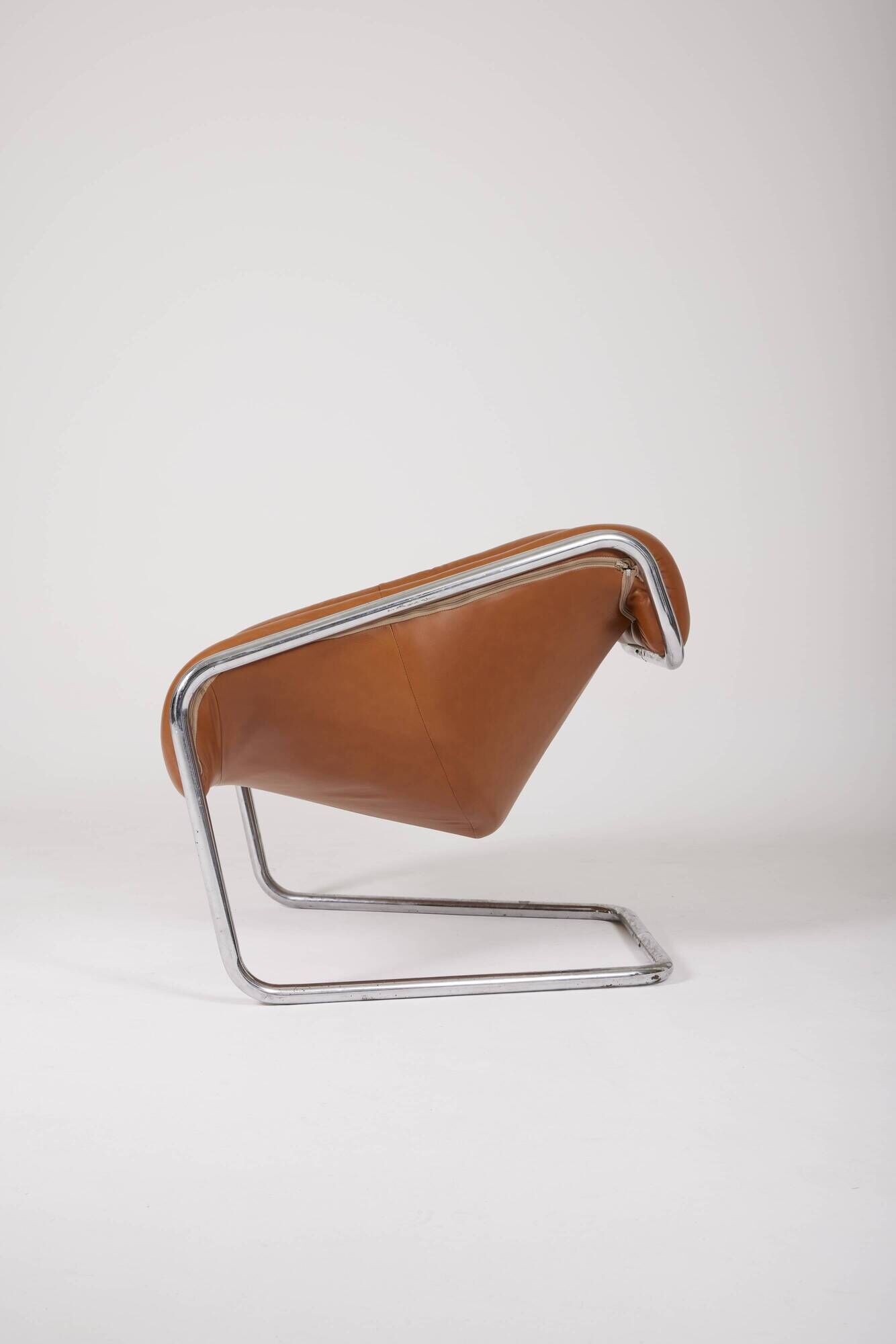Fauteuil en cuir "Boxer" Kwok Hoi Chan pour Steiner, 1970s