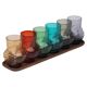 Mid-century rainbow glass set: 6 Finnish style glasses, by Kaj Franck & Lasi.