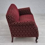 1950s, Danish 3 seater sofa, original condition, furniture velour, beech wood.