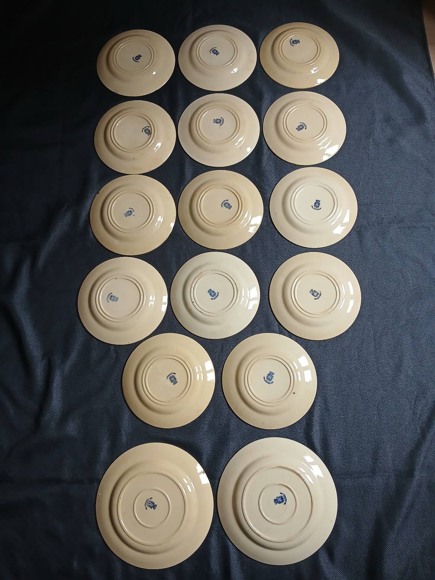 14 dinner plates + 2 "Chardons" dishes from Gien