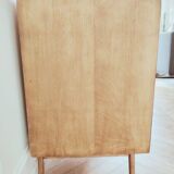 Renovated vintage chest of drawers, 1960s, made of wood and rattan.