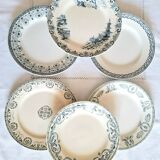 Mismatched antique ironstone earthenware plates